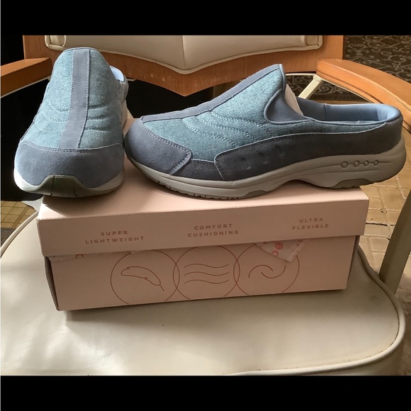 New in Box Easy Spirits 10 WW Light Blue SparkleTravelTime Style 430 Clogs Mules - Picture 2 of 16